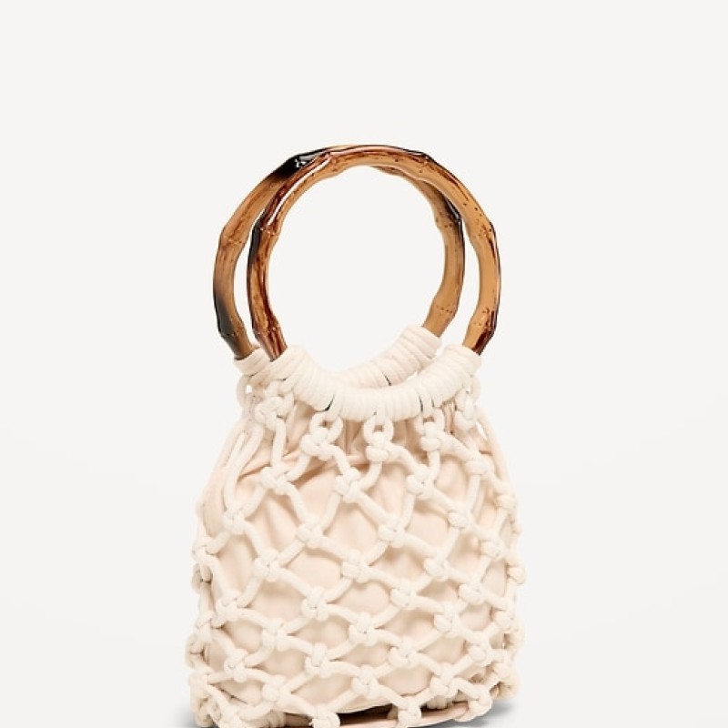 Macrame Ring Handle Bag