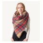 Unisex Classic European American Plaid Scarf - Imitation Cashmere Oversized Colorful Fringed Shawl Cape