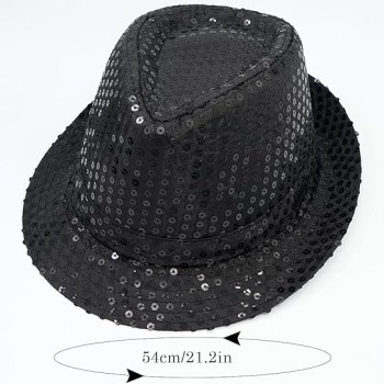 Sequins Fedora Hat for Boy Girls Western Jazz Dance Hat