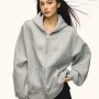 Women's American Heavyweight 500g Hooded Cardigan Oversized Fleece-Lined Zip-Up Sweatshirt