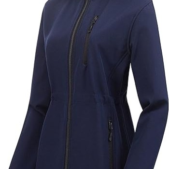 Women's Lightweight Long Softshell Fleece Lined Jacket