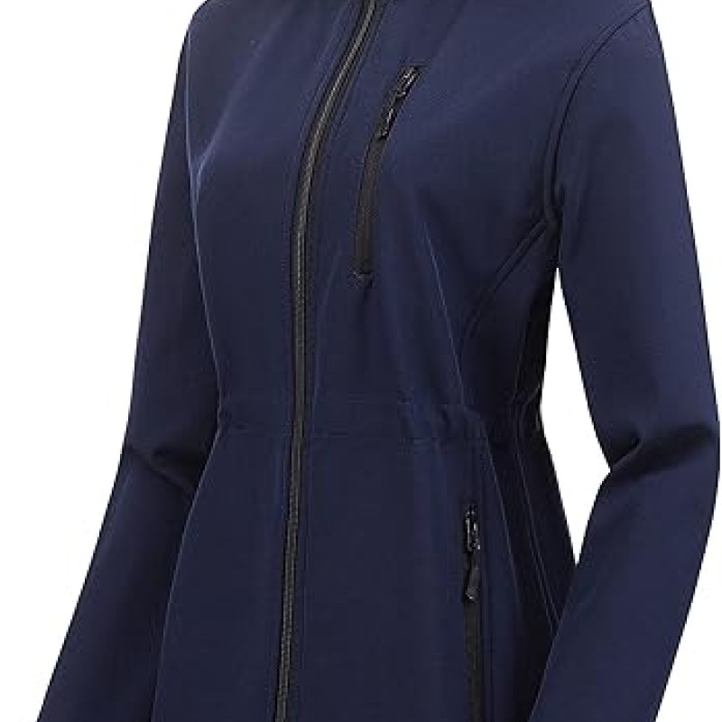 Women's Lightweight Long Softshell Fleece Lined Jacket