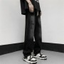 Men's High Street American Retro Cross Print Jeans Loose Straight Leg Dad Pants