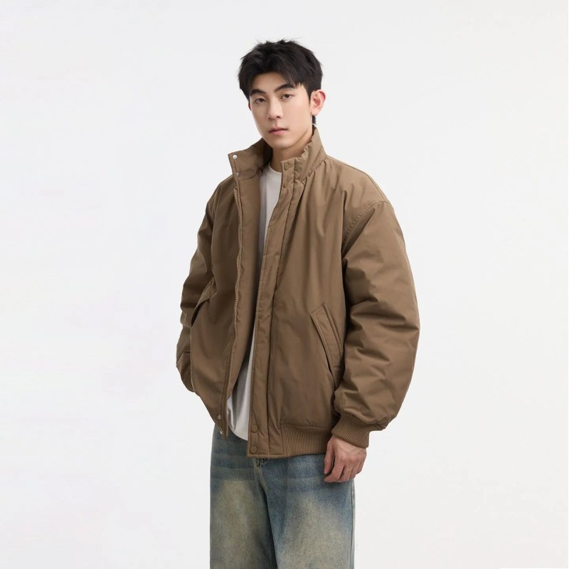 Men's American High Street Duck Down Puffer Jacket - Stand Collar Warm Winter Coat