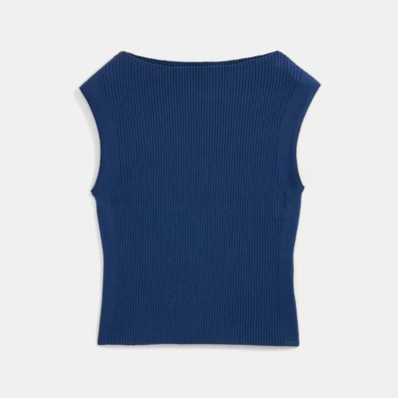 Boat-Neck Ribbed Knit