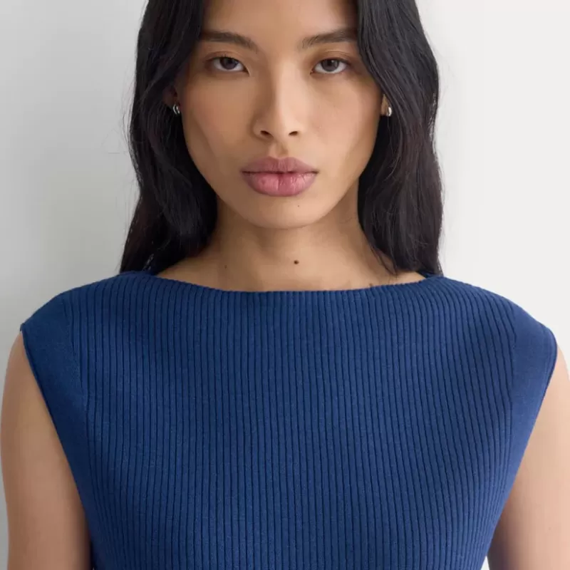 Boat-Neck Ribbed Knit