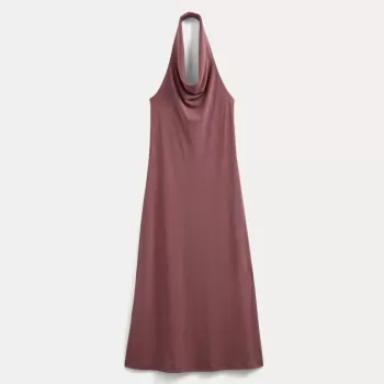 Cowlneck Halter Dress in Butterknit