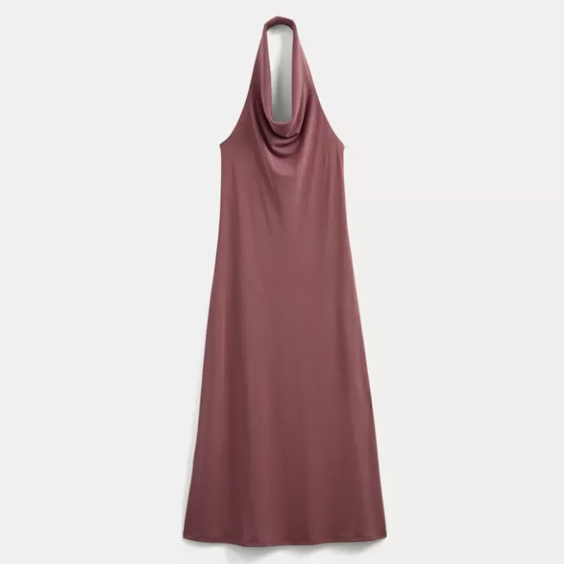 Cowlneck Halter Dress in Butterknit