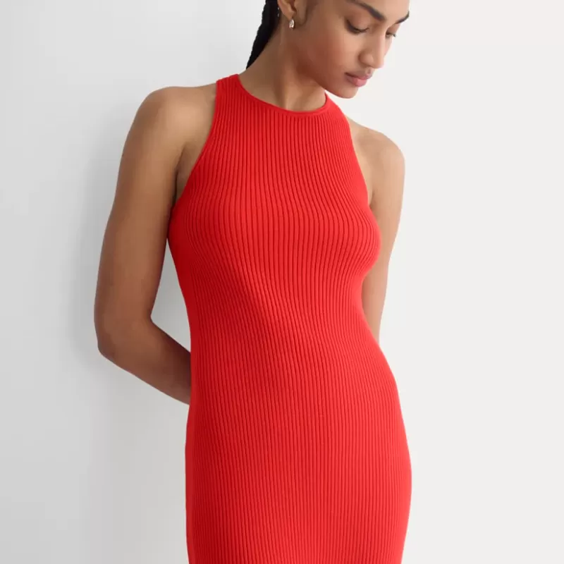 Cutaway Ribbed Midi Dress