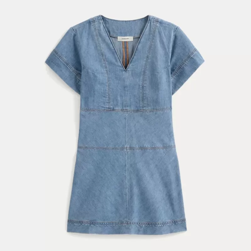 Denim Short-Sleeve Dress