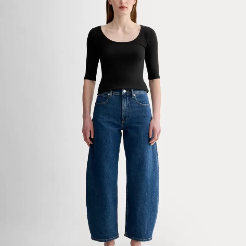 The Luxe Rib Scoop-Neck Tee