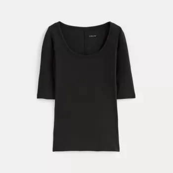 The Luxe Rib Scoop-Neck Tee