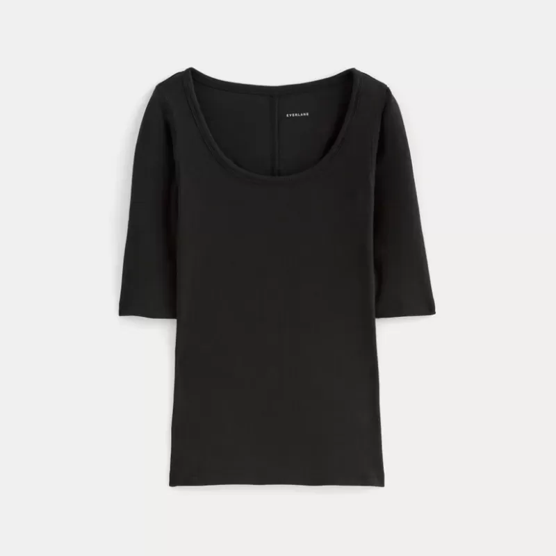 The Luxe Rib Scoop-Neck Tee