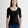 The Luxe Rib Scoop-Neck Tee