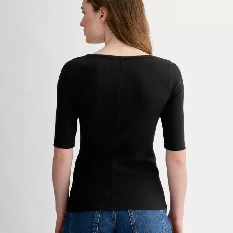 The Luxe Rib Scoop-Neck Tee